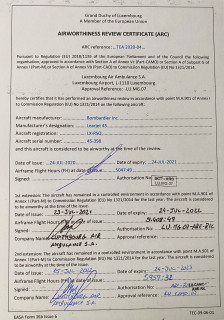 LX-RSQ 2022 ARC Certificate